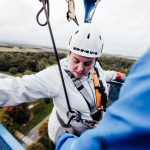 Nicki preparing to abseil for Adoption Matters