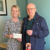 Adoption Matters, is delighted to receive a donation of £1,000 from The Llay Estate Charity, which is administered by St. Mary Without-the-Walls Church in Handbridge, Chester. Pictured, Adoption Matters Chief Executive, Susy White, with St. Mary’s Without-the-Walls Church volunteer, David Gilburt, who presented the cheque, along with a personal donation of nearly £40 from his own home.