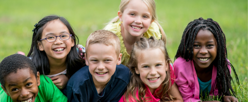 Group of children of diverse and mixed heritage