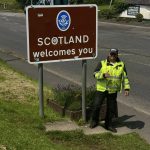 Brian reaching Scotland after an epic journey from London